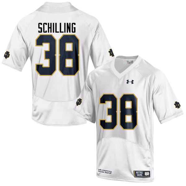 Men #38 Christopher Schilling Notre Dame Fighting Irish College Football Jerseys-White
